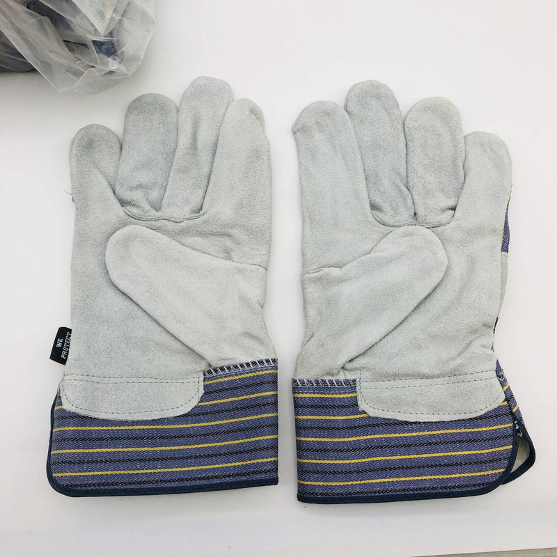 MCR Safety 1400 Split Leather Palm Work Gloves Size XL Safety Cuff 2.5"L 12 Pair 6