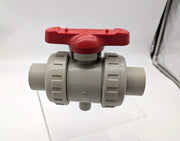 Asahi Duo Bloc 1-1/2" Ball Valve PP Body FPM Seals 150 PSI 97H04418F 1
