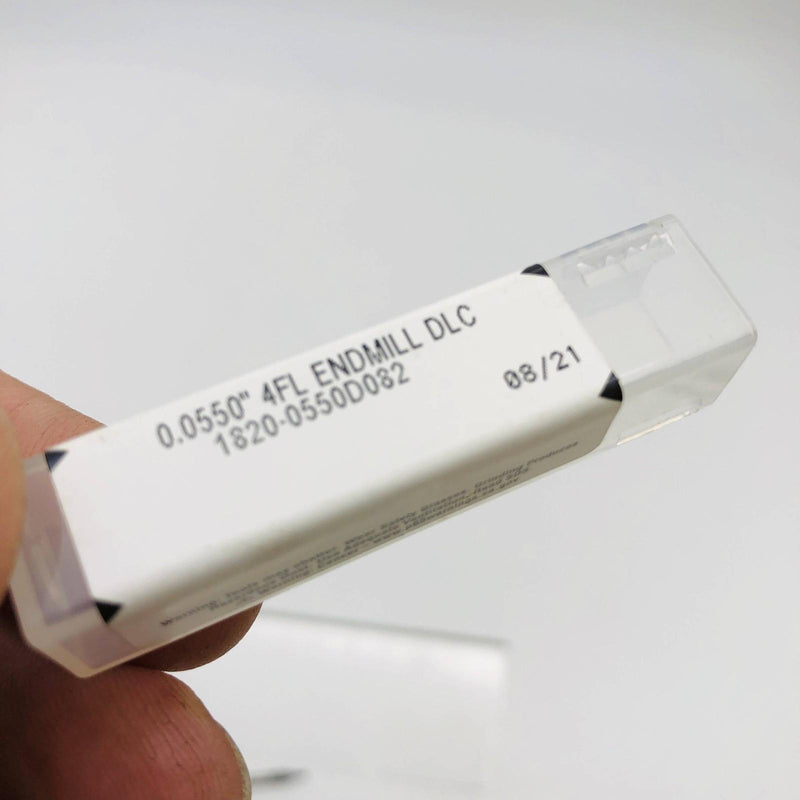 Kyocera 1820-0550D082 End Mill 0.0550" 4FL DLC 1/8DCON 1-1/2LF .082APMX T102412 4