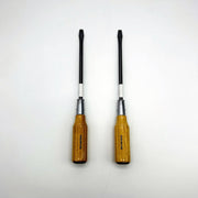 Vessel 350-9-200 Flat Head Screwdriver Wood Handle Tang-Thru S/D Long Shank 2pk 9
