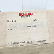 Schlage 09-494 L-Strike Satin Chrome 1-1/8" Lip Length Schlage Mortise Locksets 4