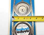 Kwikset Escutcheon Grecian Antique Brass Deadbolt & Knob Trim 8-3/8" Long NOS 6