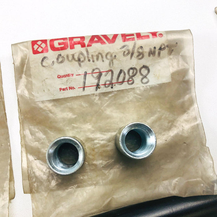 Gravely 192088 Coupling Pipe 3/8 NPT OEM NOS Replaced by 21061800 Loose 2