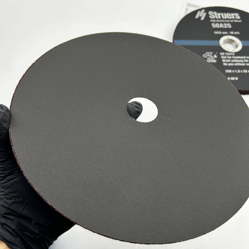 Struers 40009108 Cut-Off Wheel 10" Diam 50A25 25mm x 1.5mm AO Resin Bond 10pk