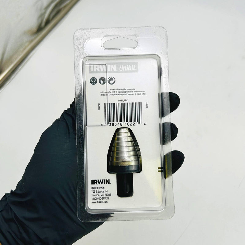 Irwin 10221 Unibit Step Drill 13/16" - 1-3/8" High Speed Steel 1/2" Shank 5