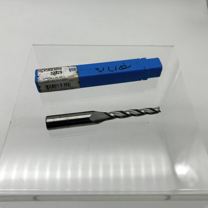 Kyocera 32329 End Mill SER 23S 1/4 x 1/2 x 4 1.0 Deg 3 Flutes Square Carbide 8