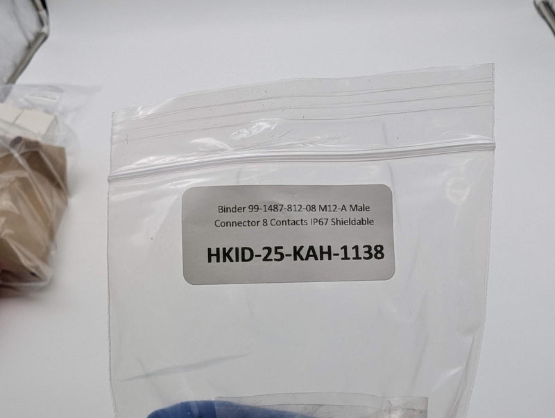 Binder 99-1487-812-08 M12-A Male Connector 8 Contacts IP67 Shieldable 12