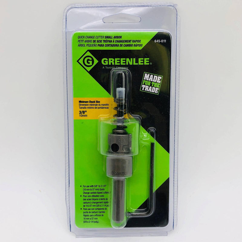 Greenlee 645-011 Quick Change Cutter Shank Small Arbor 3/8 Chuck Carbide 05752 1