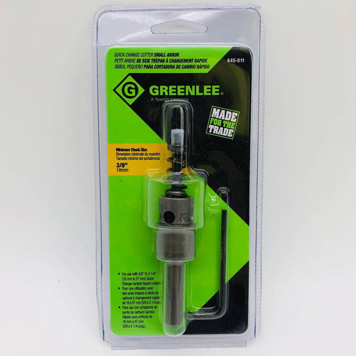 Greenlee 645-011 Quick Change Cutter Shank Small Arbor 3/8 Chuck Carbide 05752 1