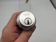 Yale 1-1/8" Mortise Cylinder Lock 6 Pin PC Keyway Satin Chrome 0-Bitted 2153 2