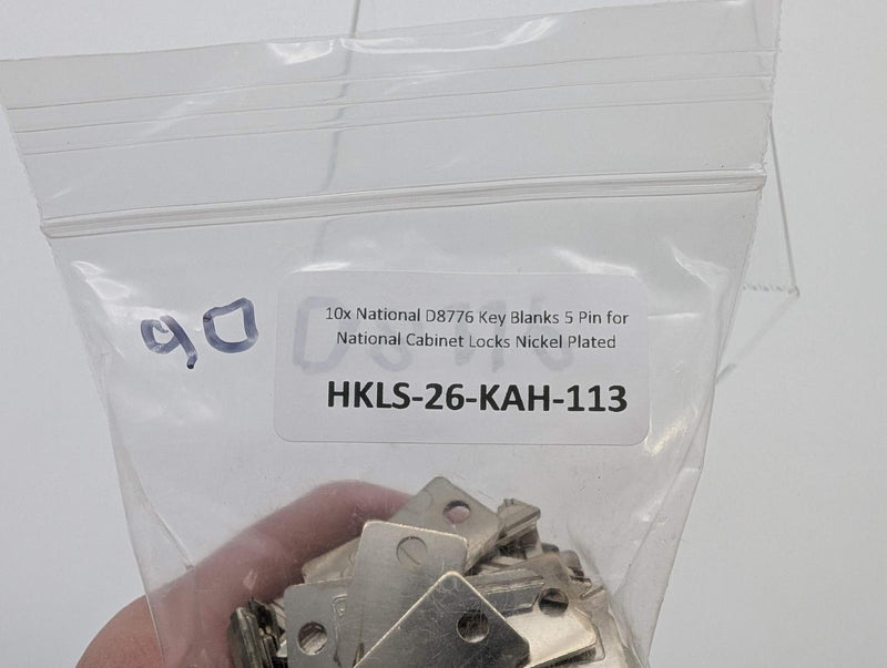 10x National D8776 Key Blanks 5 Pin for National Cabinet Locks Nickel Plated 3