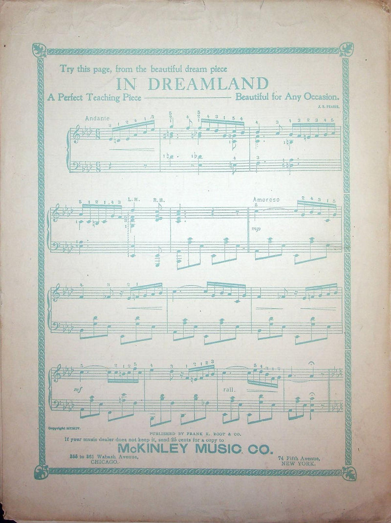 1904 Purple Pansies Waltz Vintage Antique Sheet Music Large J S Fearis McKinley 3