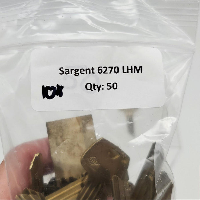 10x Sargent 6270 LHM Key Blanks LHM Keyway Nickel Silver 6 Pin NOS 3
