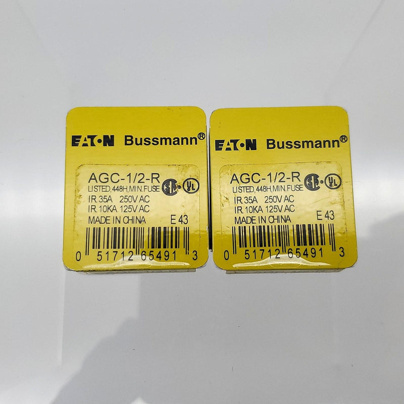 Bussmann AGC-1/2-R Fuses 0.5A 250V Fast Acting Glass Pack of 10 1