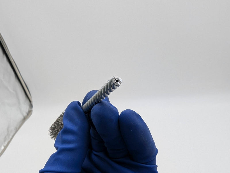 Weiler 7/8" Power Tube Brush Double Spiral 0.014" Wire Size SS 2-1/2" Len 3 PK 3