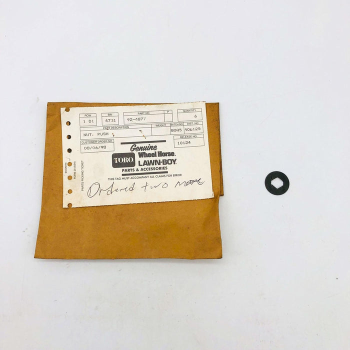 Lawn-Boy 924877 Push Nut OEM New Old Stock NOS Open 4