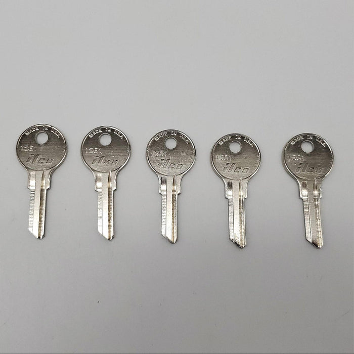 5x Ilco 1561 Key Blanks For Some Hudson Locks H10L Nickel Plated 3