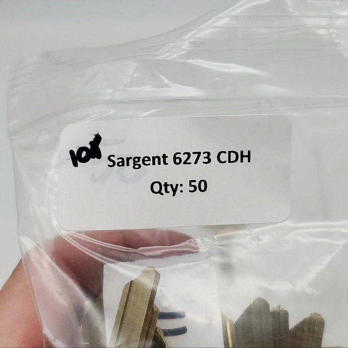 5x Sargent 6273 CDH Key Blanks CDH Keyway Nickel Silver 6 Pin NOS 3