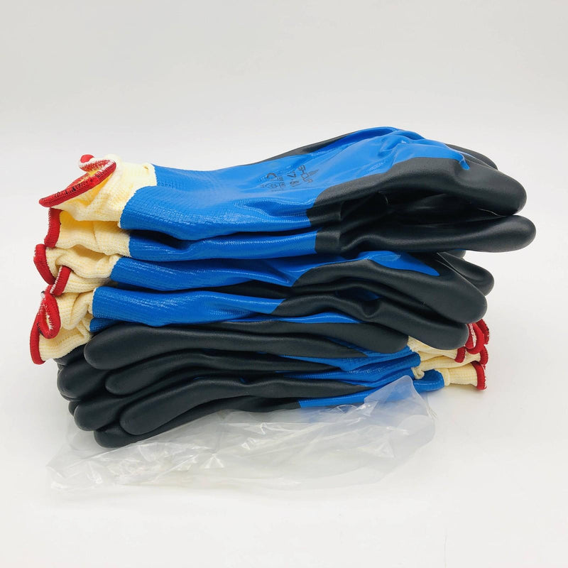 Showa 477 Work Glove Size 8/Large Insulated Dual Foam Nitrile Coated 6 Pairs 6
