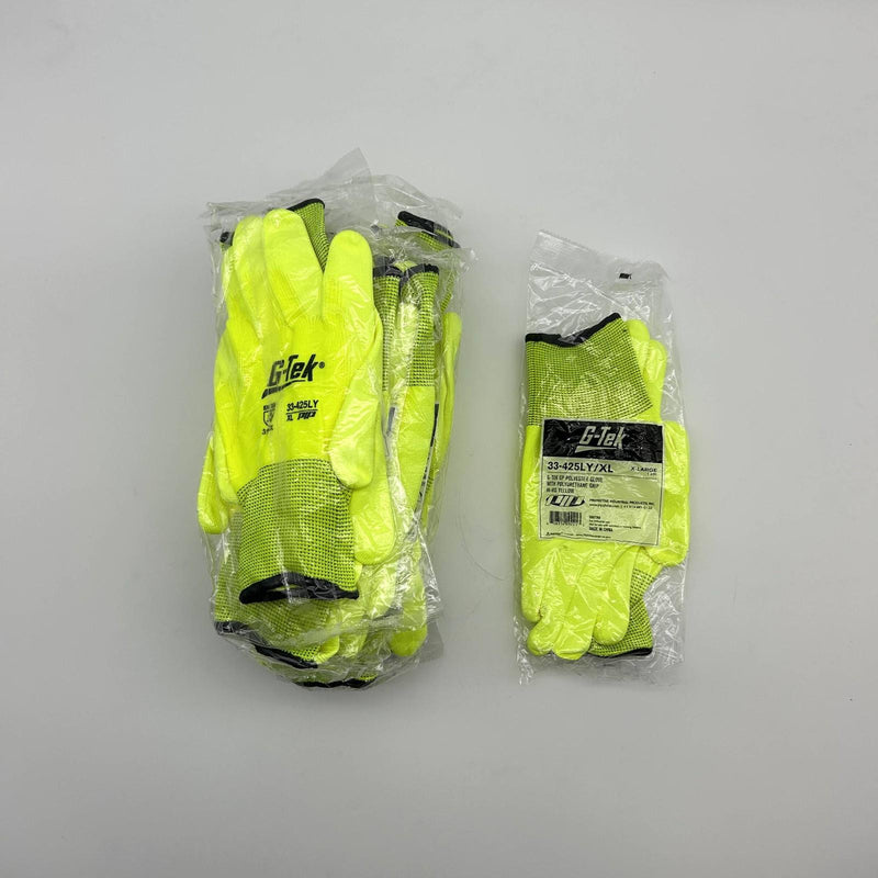 PIP 33-425LY Work Gloves Size XL G-Tek Polyurethane Grip Hi Vis 11 Pairs 7