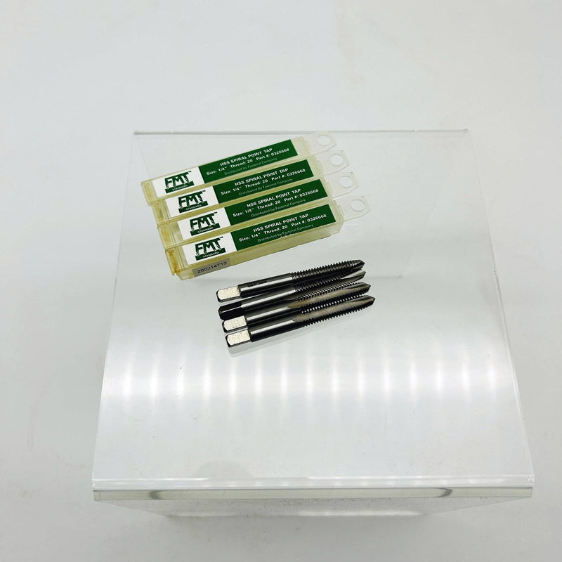 FMT Standard 0326668 Spiral Point Tap 1/4"-20 HSS 2 Flute Bright Finish Lot of 4