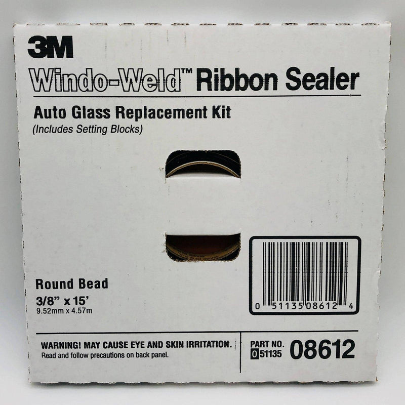 3M 08612 3M Window Weld Ribbon Sealer 3/8in X 15ft Round Auto Glass Replat Kit 1