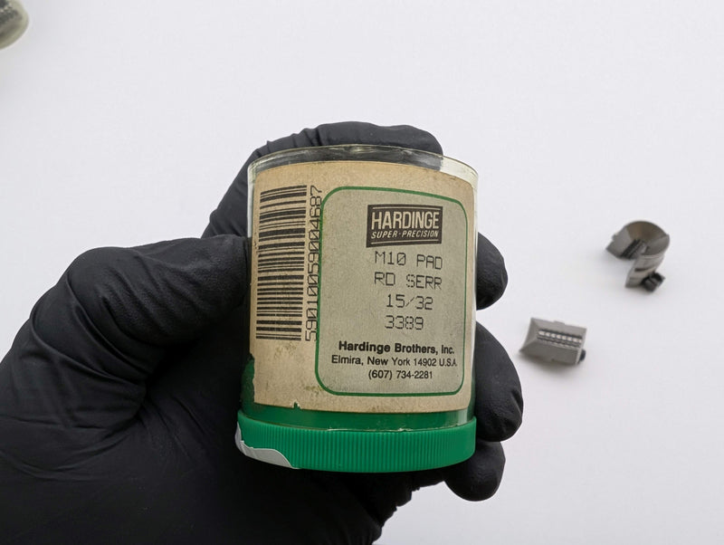Hardinge M10 15/32" Round Serrated Collet Pads 3-Segment for M10 Collet
