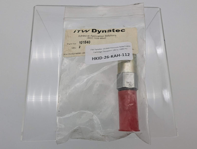 ITW Dynatec 101840 Pressure Relief Valve Cartridge Threaded 100 to 1000 PSI 4