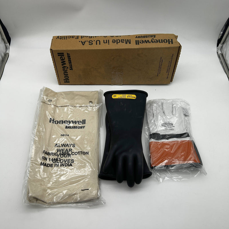 Salisbury by Honeywell GK214B Lineman's Glove Kit Class 2 Black Rubber 14" Sz 10
