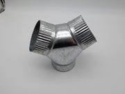 Fantech 4" Y Adapter Duct 4" x 4" x 4" Galvanized Sheet Metal FY 4 2