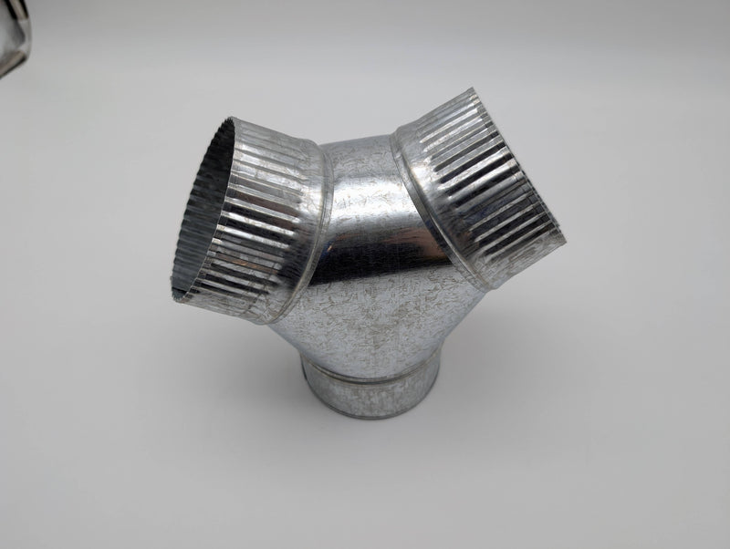 Fantech 4" Y Adapter Duct 4" x 4" x 4" Galvanized Sheet Metal FY 4 2