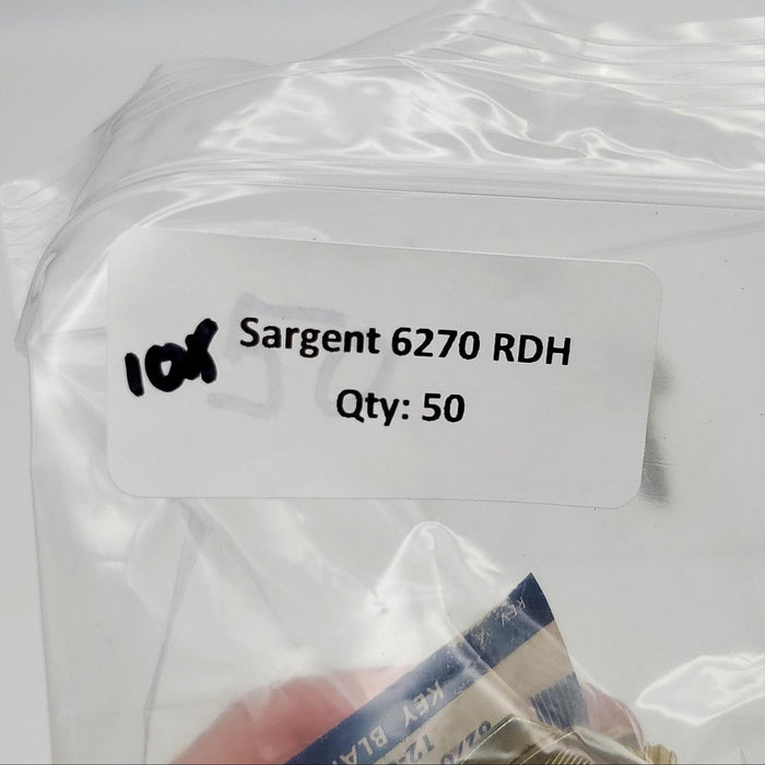 10x Sargent 6270 RDH Key Blanks RDH Keyway Nickel Silver 6 Pin NOS 3