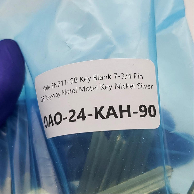 Yale FN211-GB Key Blank GB Keyway Hotel Motel Key 7-3/4 Pin Nickel Silver 3