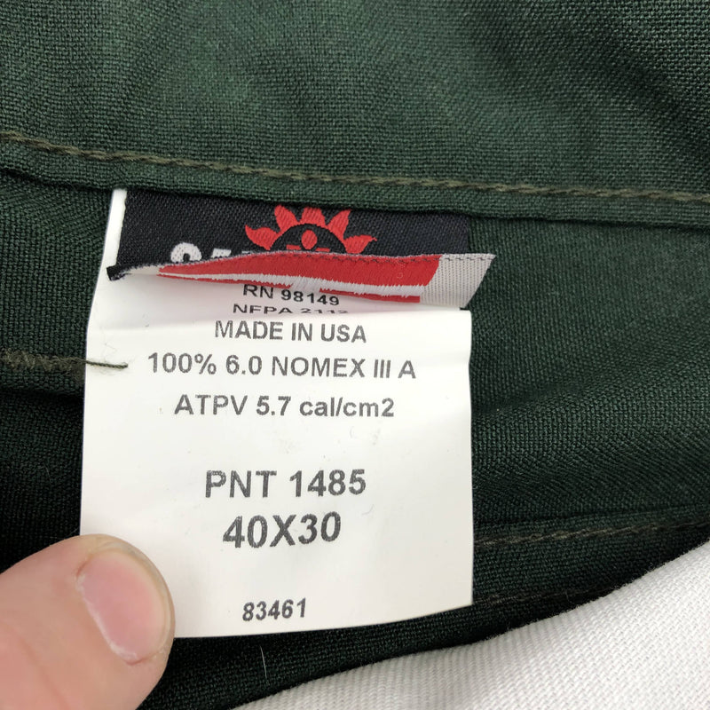 Saf-Tech PNT1485 Pants Flame Resistant 40x30 Nomex IIIA 6.0oz Spruce Green NWT 2