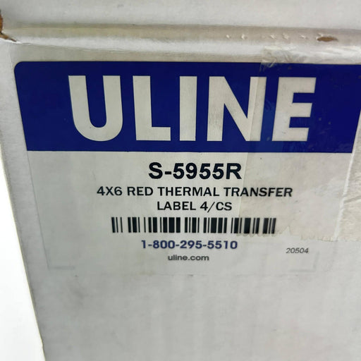 4x6 Industrial Thermal Transfer Labels Red 4 Rolls 4000 Labels Ttl Uline S-5955R 2