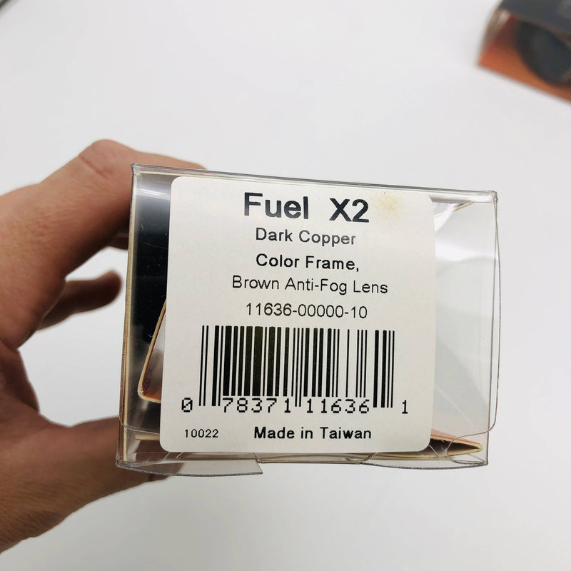3M 11636-00000-10 Fuel X2 Safety Glasses Dk Copper Frame Brown Anti-Fog Lens 2pk 2