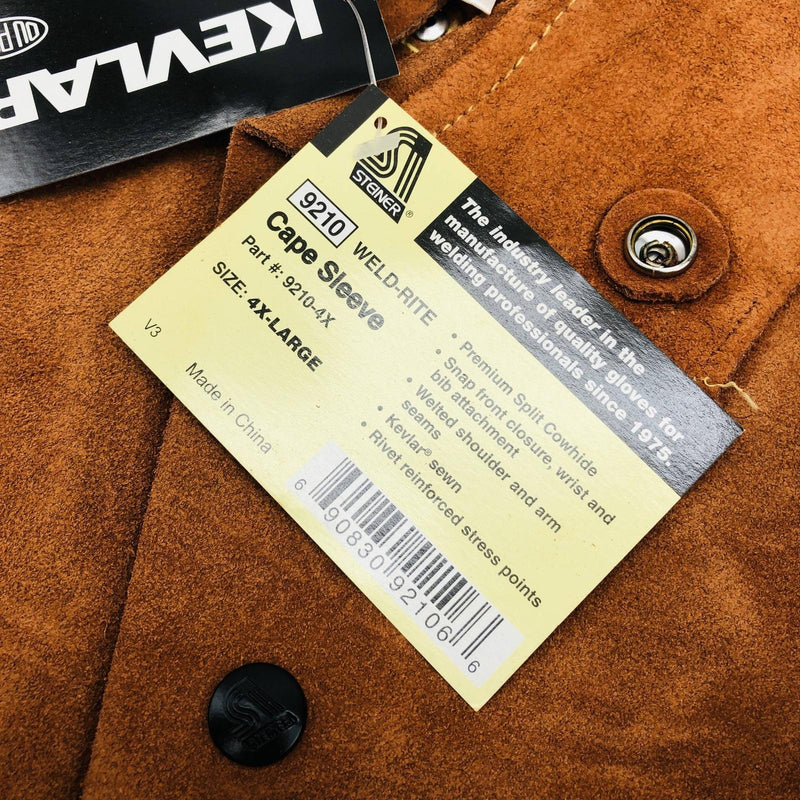 Steiner 9210 Welding Cape Sleeves Without Bib 4XL Premium Side Split Cowhide 4