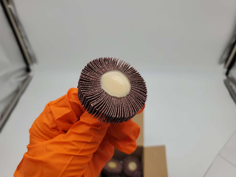 Merit 2" x 1/2" Flap Wheels 60 Grit 25,000 RPM Max 1/4" Shank Pack of 10 3