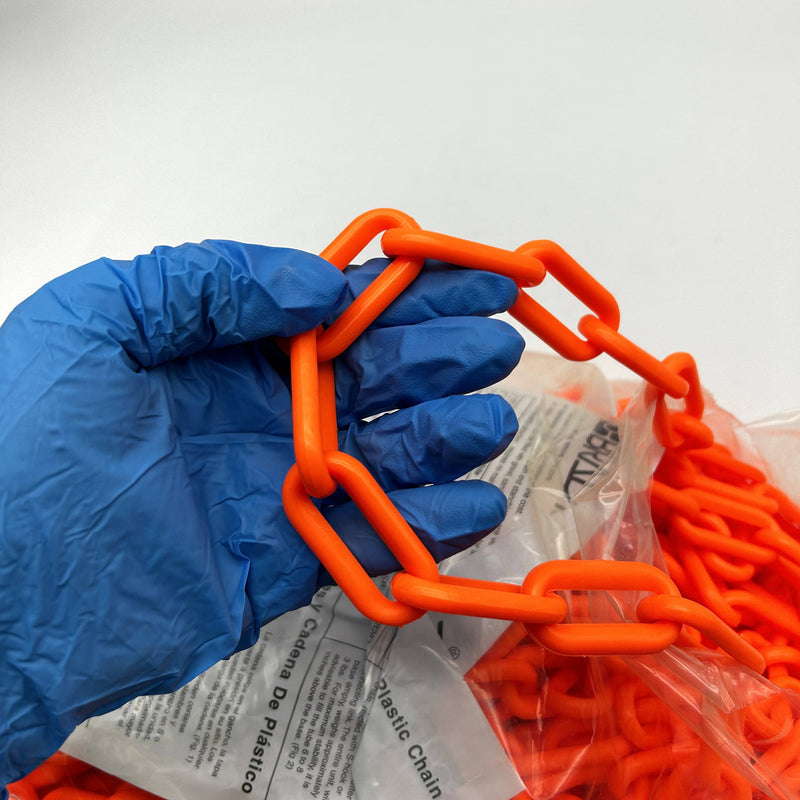 Brady Y70238 Bradylink Warning Chain Plastic Safety Orange 100ft Polyethylene 2"