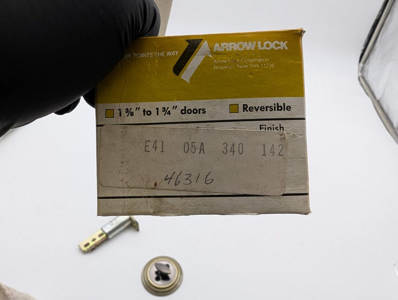 Arrow E41 Deadbolt Antique Brass Single Cylinder 2-3/4" Backset Heavy Duty