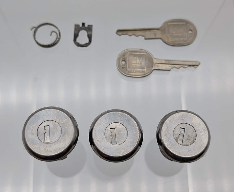 1981 to 1987 GM Door & Trunk Lock Cylinder Set of 3 w/ 2 Keys B&S 608333