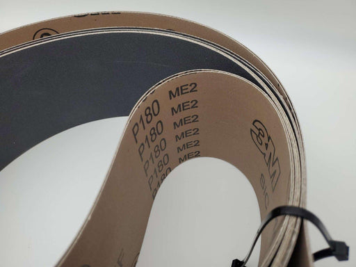 3M 461F Sanding Belts P180 Grade 4in x 156in Silicon Carbide XF Weight 2 Pack 2