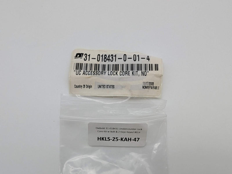 Diebold 31-018431 Undercounter Lock Core Kit w Bolt & 2 Keys Keyed 8014 5