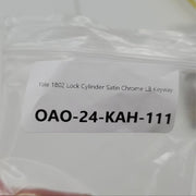 Yale 1802 Lock Cylinder Satin Chrome LB Keyway 6 Pin 0 Bitted Key in Knob 6