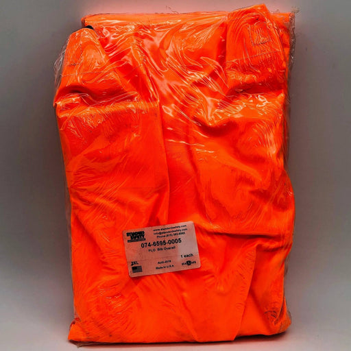 1x Standard Safety 074-6595-0005 Bib Overall Size 2XL Flexlite Orange 1in Straps 1