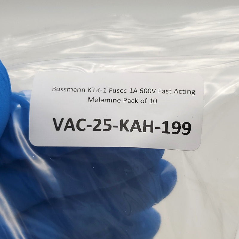 Bussmann KTK-1 Fuses 1A 600V Fast Acting Melamine Pack of 10 5
