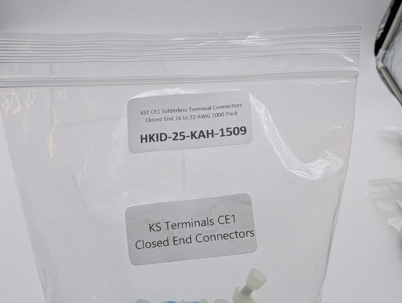 KST CE1 Solderless Terminal Connectors Closed End 16 to 22 AWG 1000 Pack 4