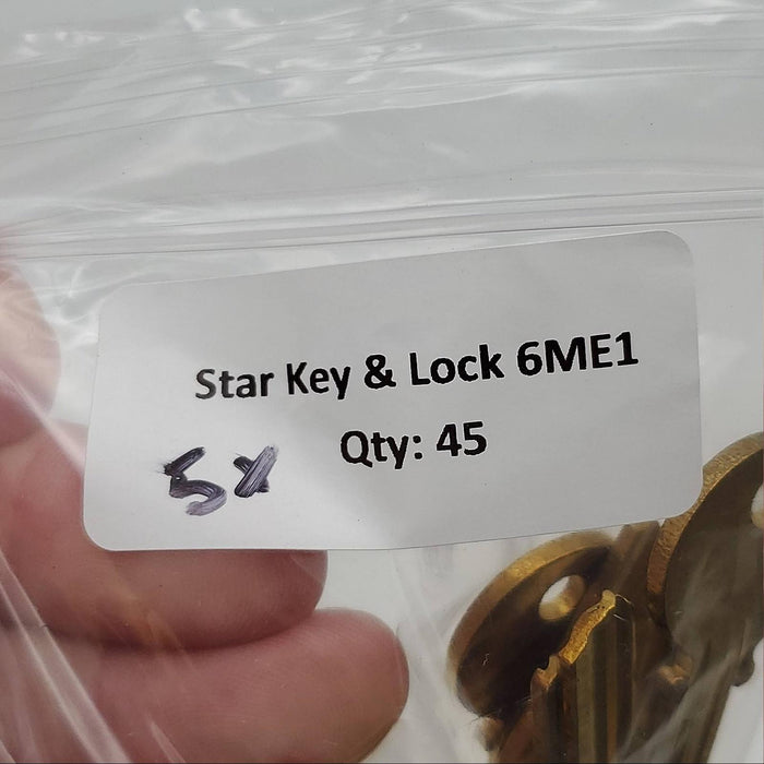 5x Star Key & Lock 6ME1 Key Blanks for Medeco Ilco A1515 Keyway 6 Pin USA Made 5