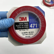 3M 471 Marking Tape Red Vinyl Red 1/2in X 36yds 5.2mil SS PN 07207 Lot of 3 2