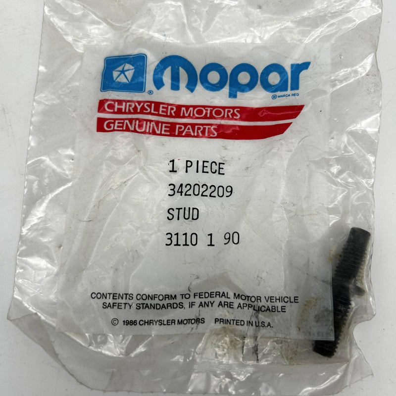 Mopar 34202209 Stud for Bucket Seats Track OEM NOS 88-90 Jeep Loose No Pkg